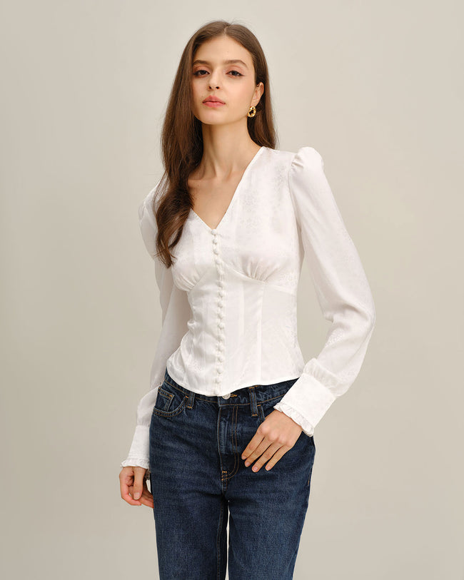 Women's Woven Polyester Shirt Tops - RIHOAS