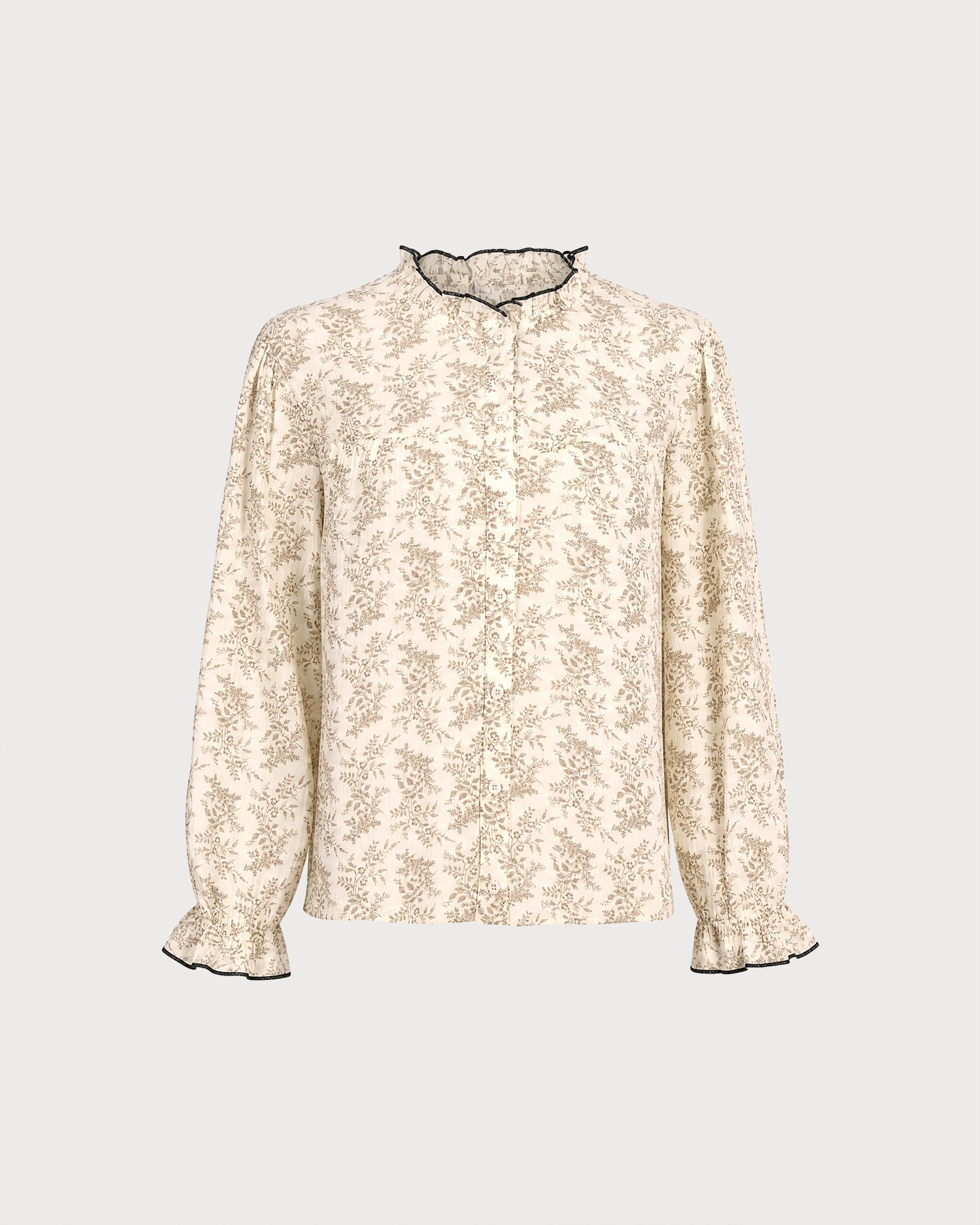 Apricot Poet Sleeve Floral Shirt 02