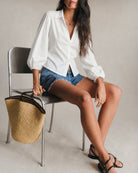 Women's Woven Polyester Shirt Tops - RIHOAS