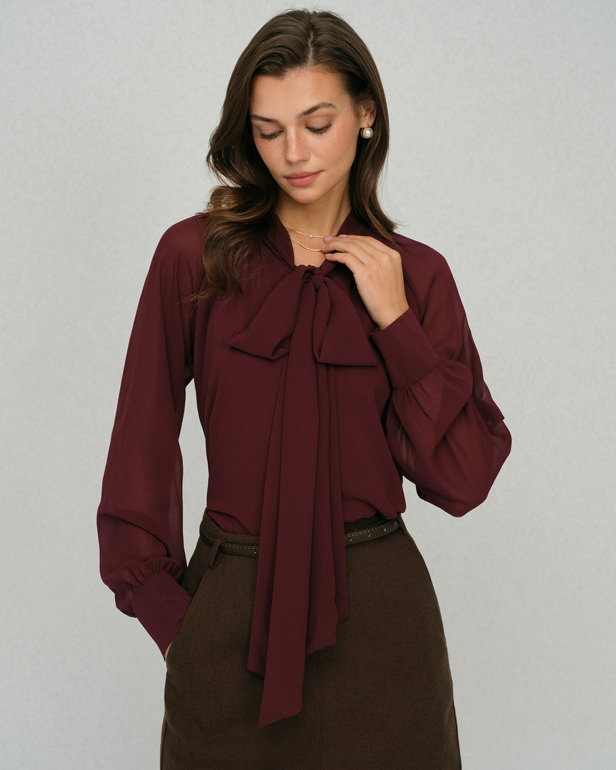 Women's Woven Polyester Shirt Tops - RIHOAS