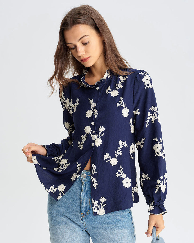 Women's Woven Polyester Shirt Tops - RIHOAS