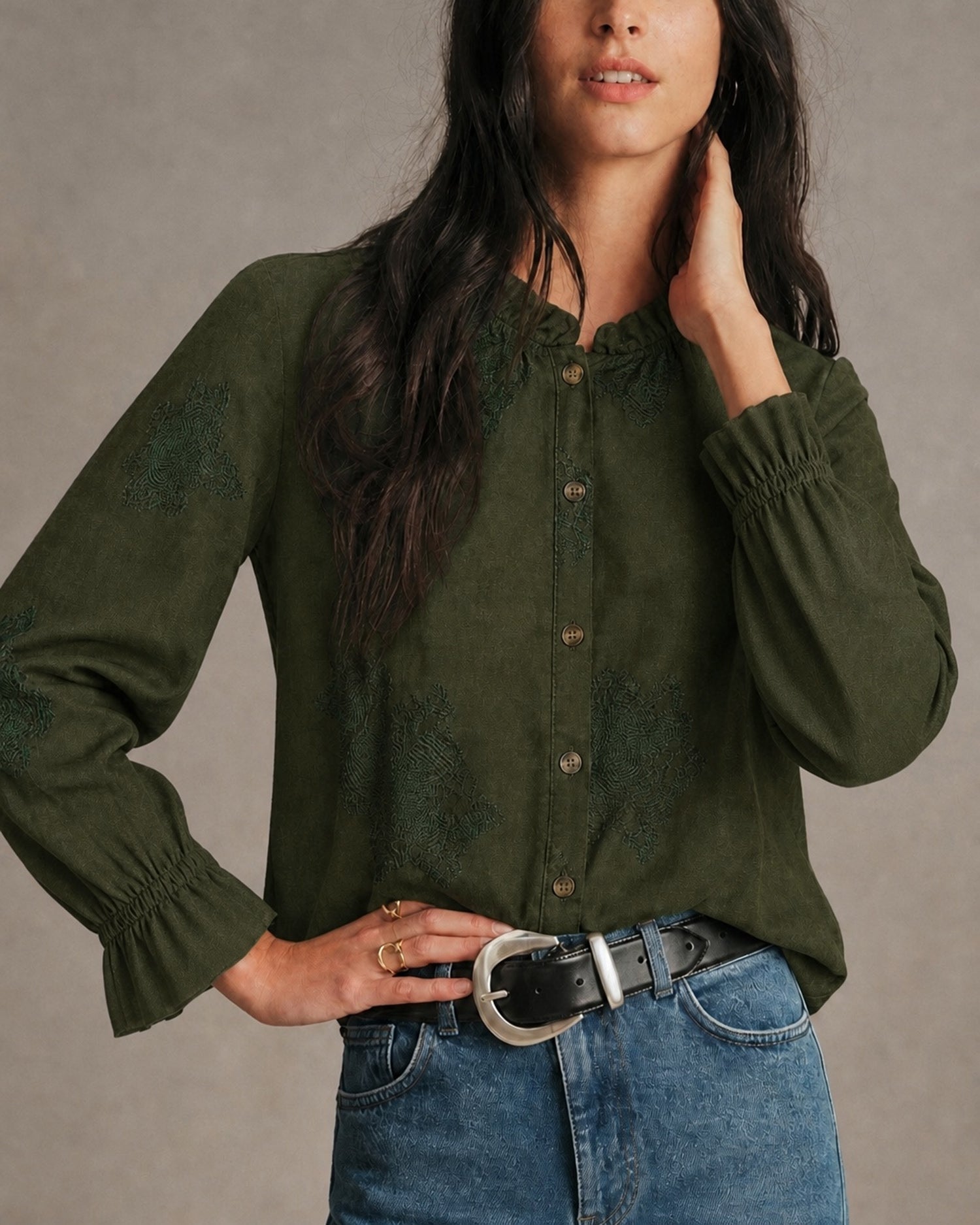 Women's Woven Polyester Shirt - RIHOAS