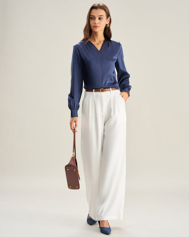 Women's Woven Polyester Shirt Tops - RIHOAS