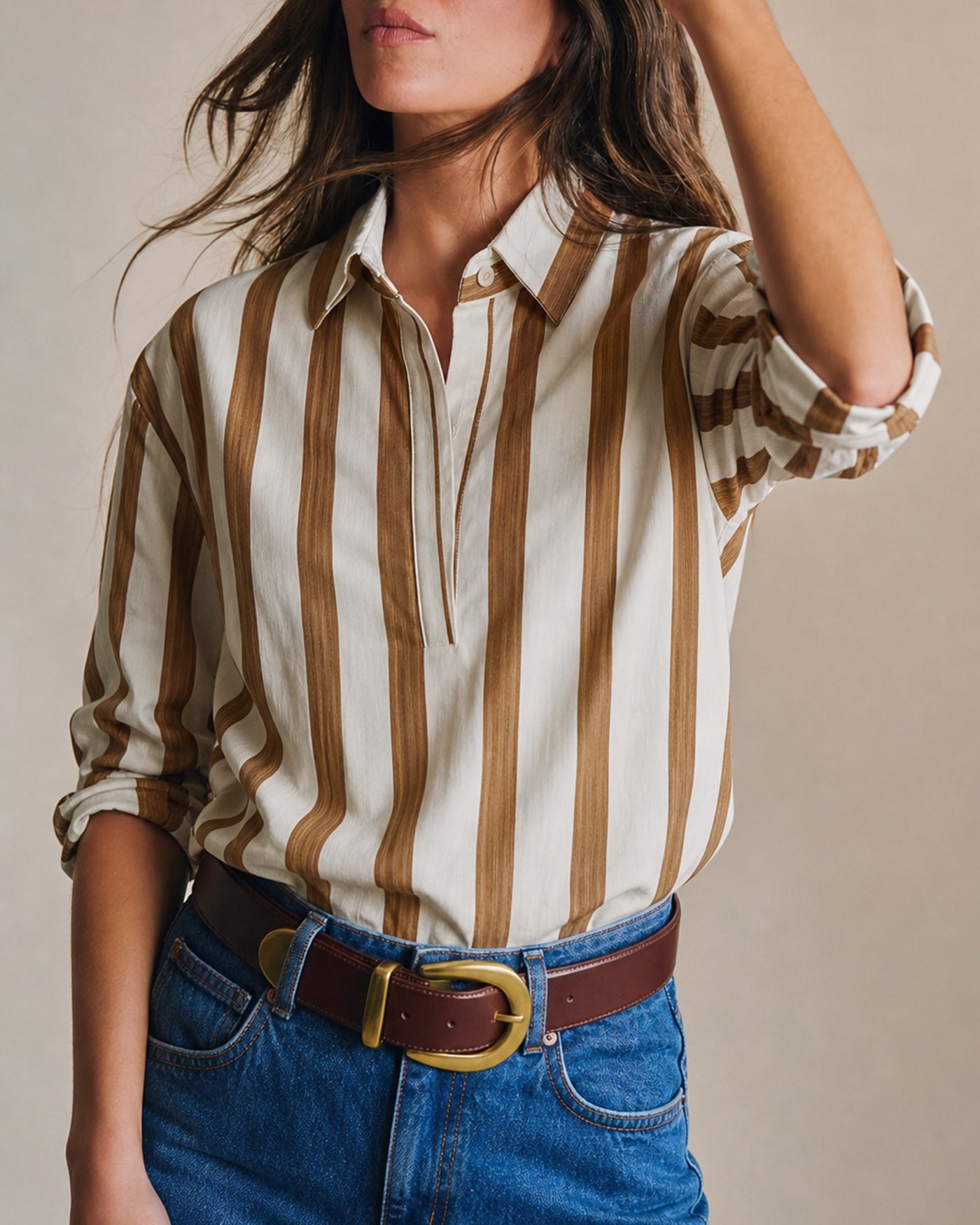 Women's Woven Polyester Shirt Tops - RIHOAS