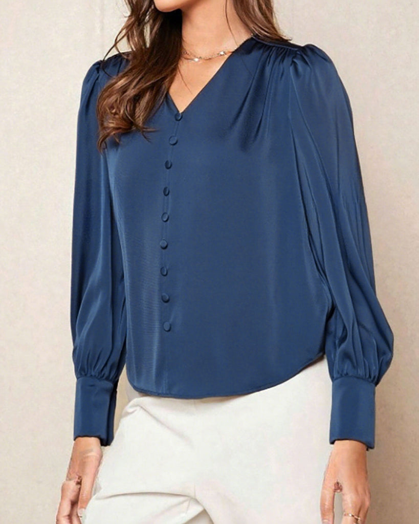 Women's Woven Polyester Shirt Tops - RIHOAS