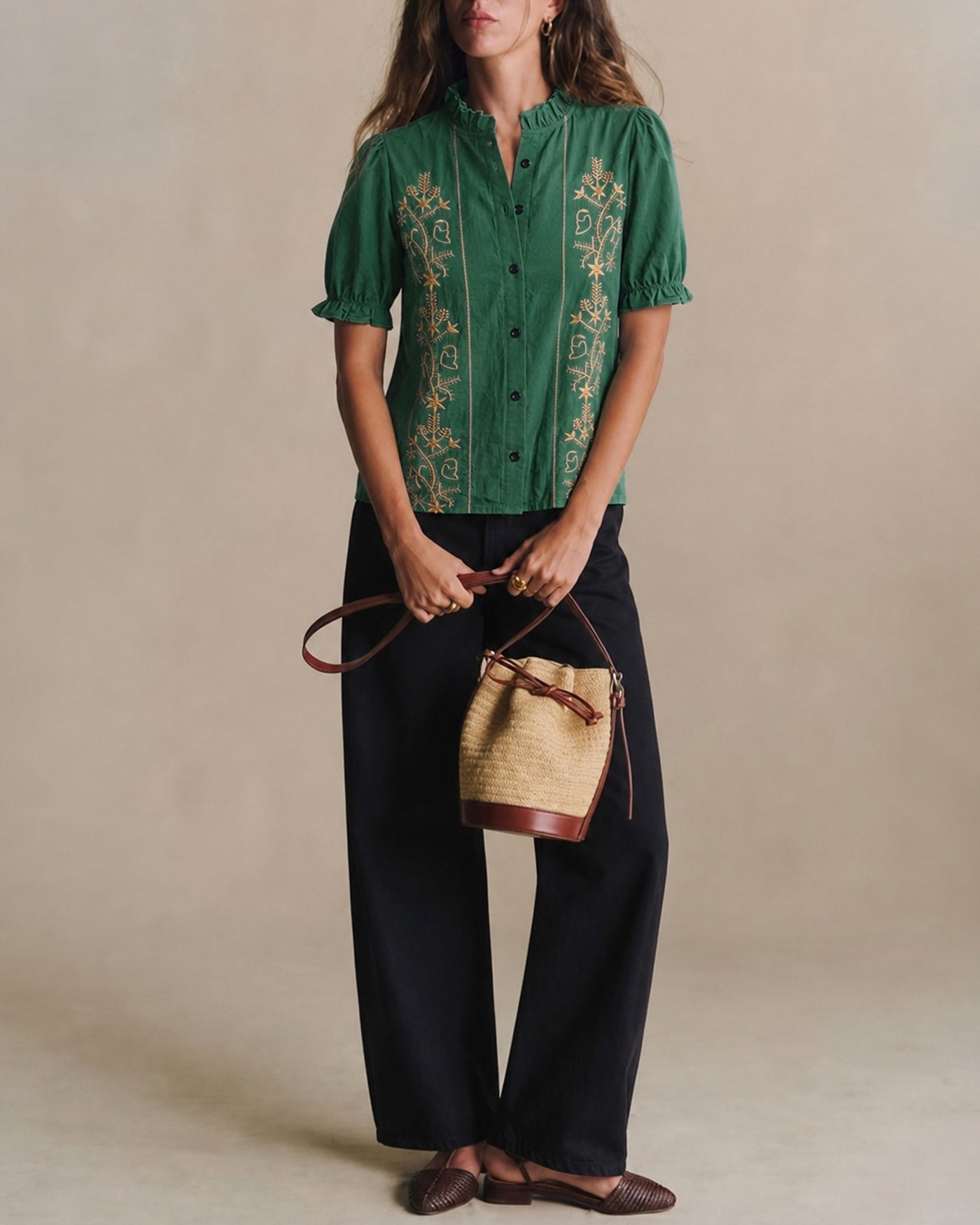 Women's Woven Polyester Shirt Tops - RIHOAS