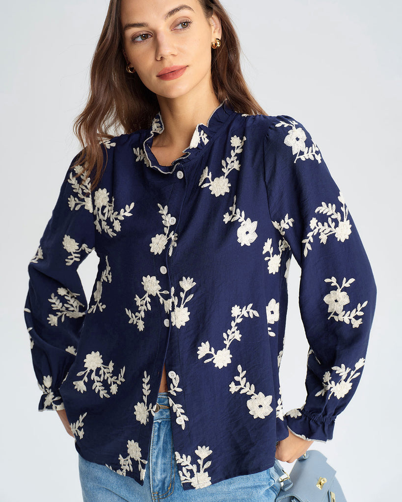 Women's Woven Polyester Shirt Tops - RIHOAS