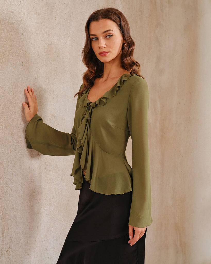 Women's Woven Polyester Shirt Tops - RIHOAS