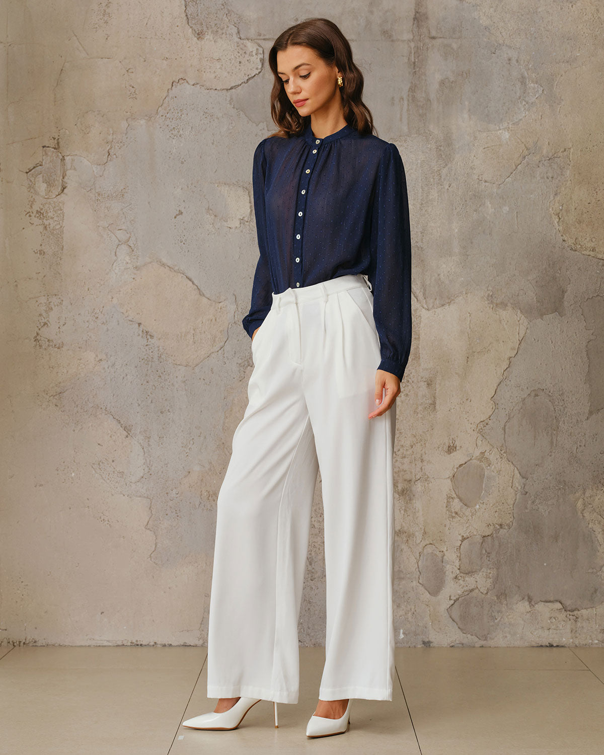 Women's Woven Polyester Shirt Tops - RIHOAS