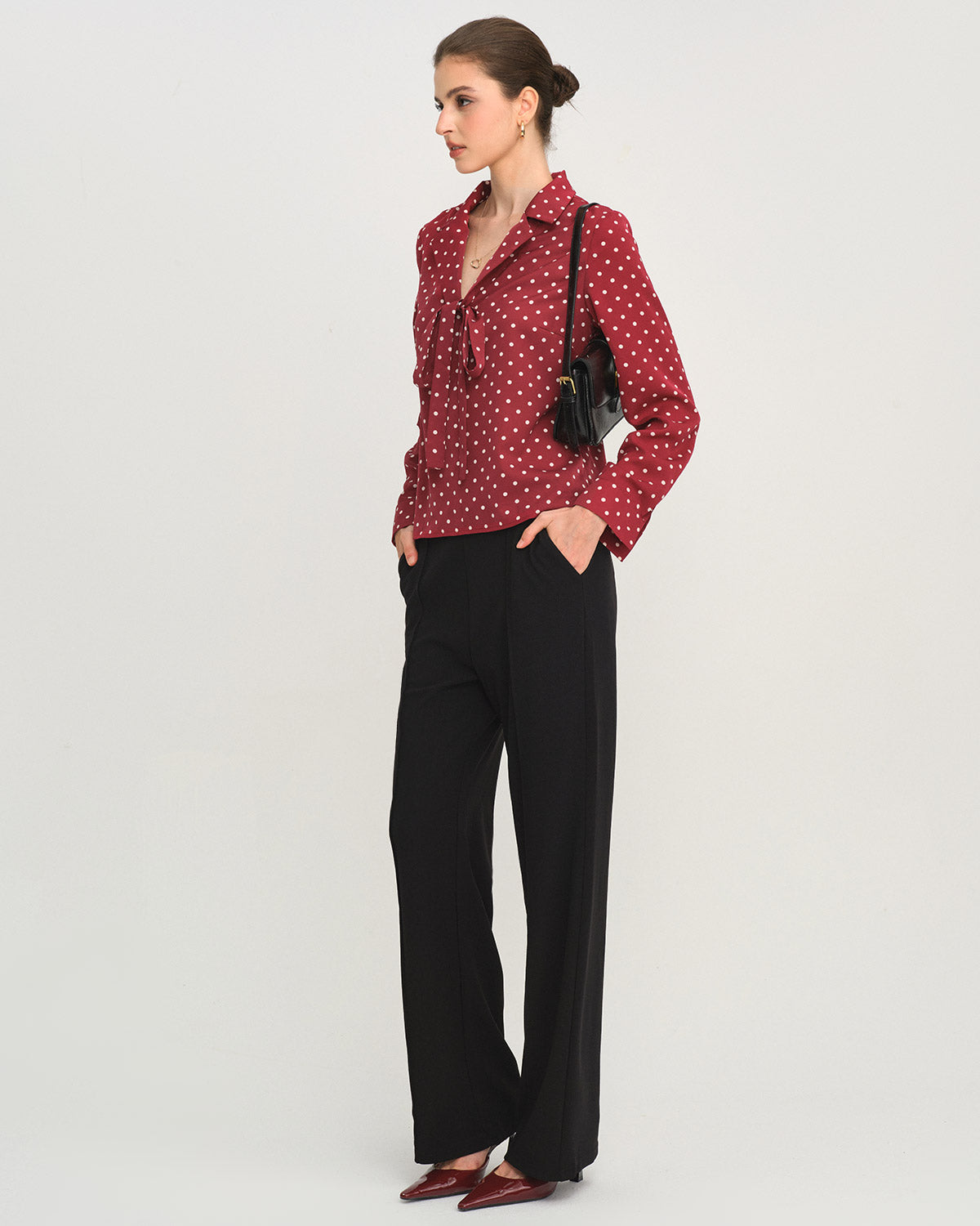 Women's Woven Polyester Shirt Tops - RIHOAS