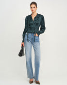 Women's Woven Polyester Shirt Tops - RIHOAS