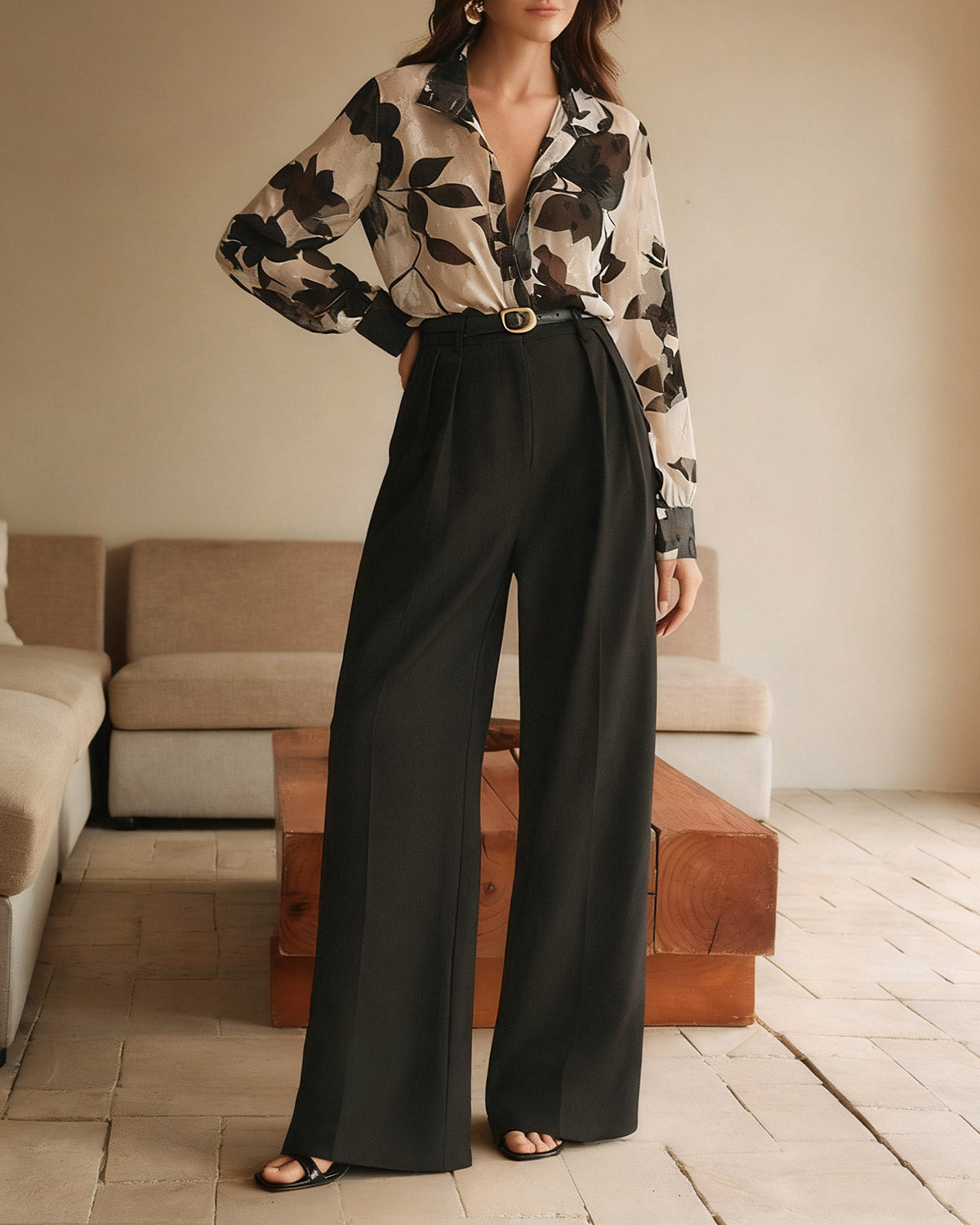 Women's Woven Polyester Shirt Tops - RIHOAS