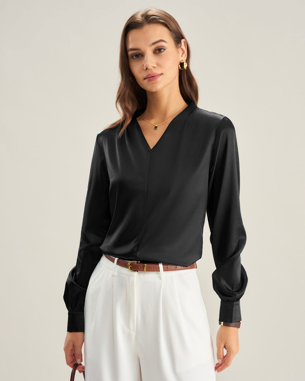 Women's Woven Polyester Shirt Tops - RIHOAS