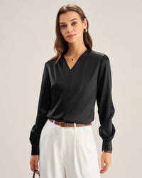 Women's Woven Polyester Shirt Tops - RIHOAS