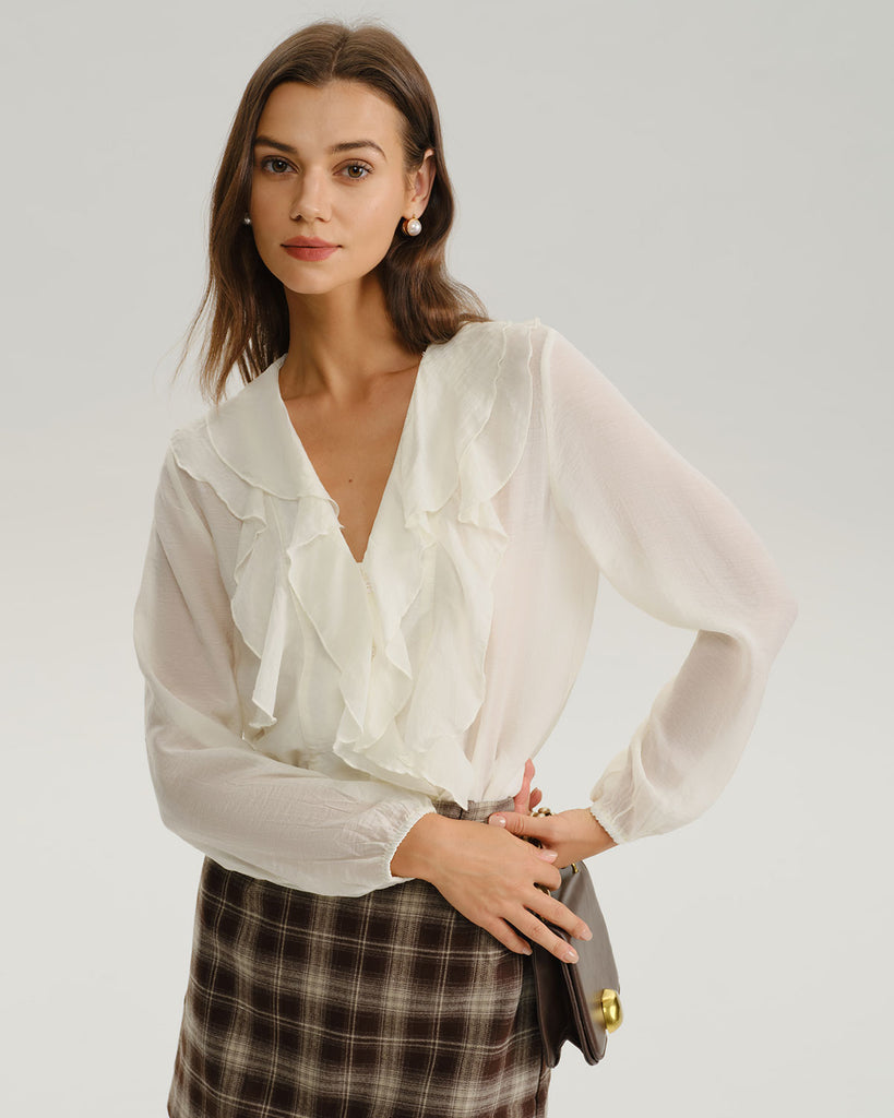 Women's Woven Polyester Shirt Tops - RIHOAS