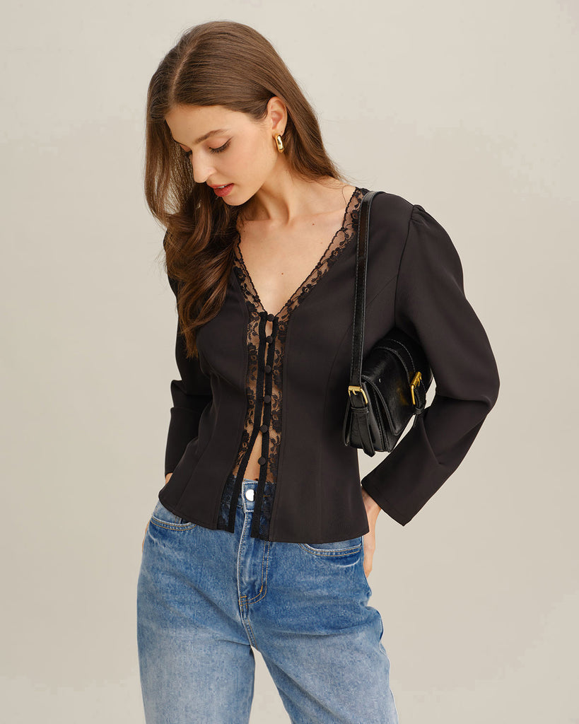 Women's Woven Polyester Shirt Tops - RIHOAS