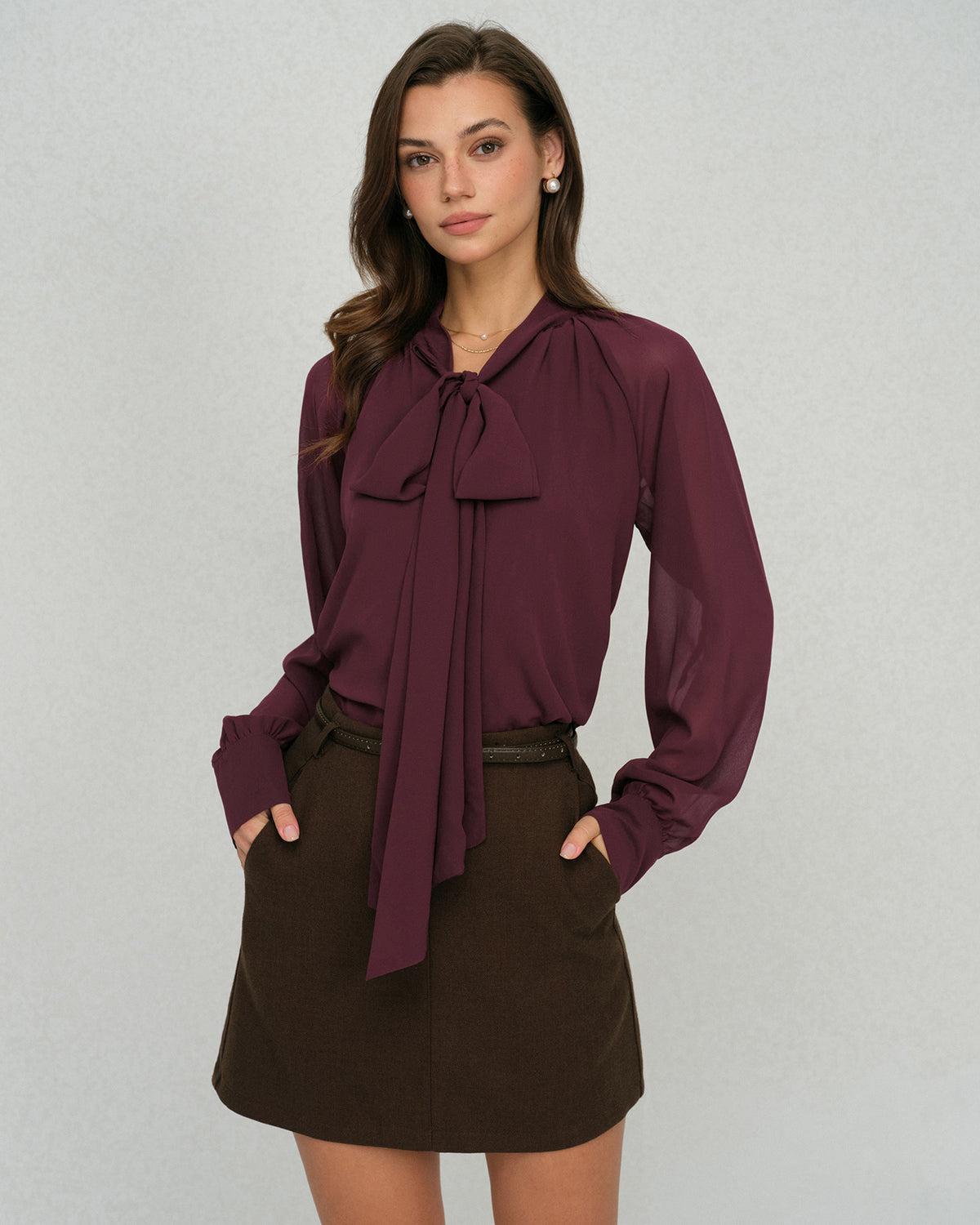 Women's Woven Polyester Shirt Tops - RIHOAS