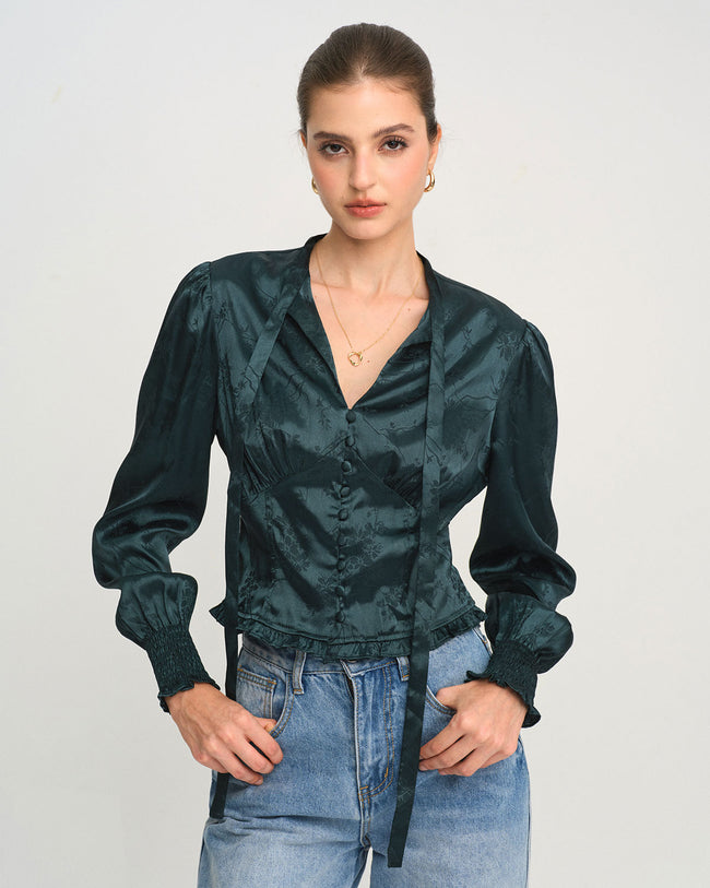 Women's Woven Polyester Shirt Tops - RIHOAS