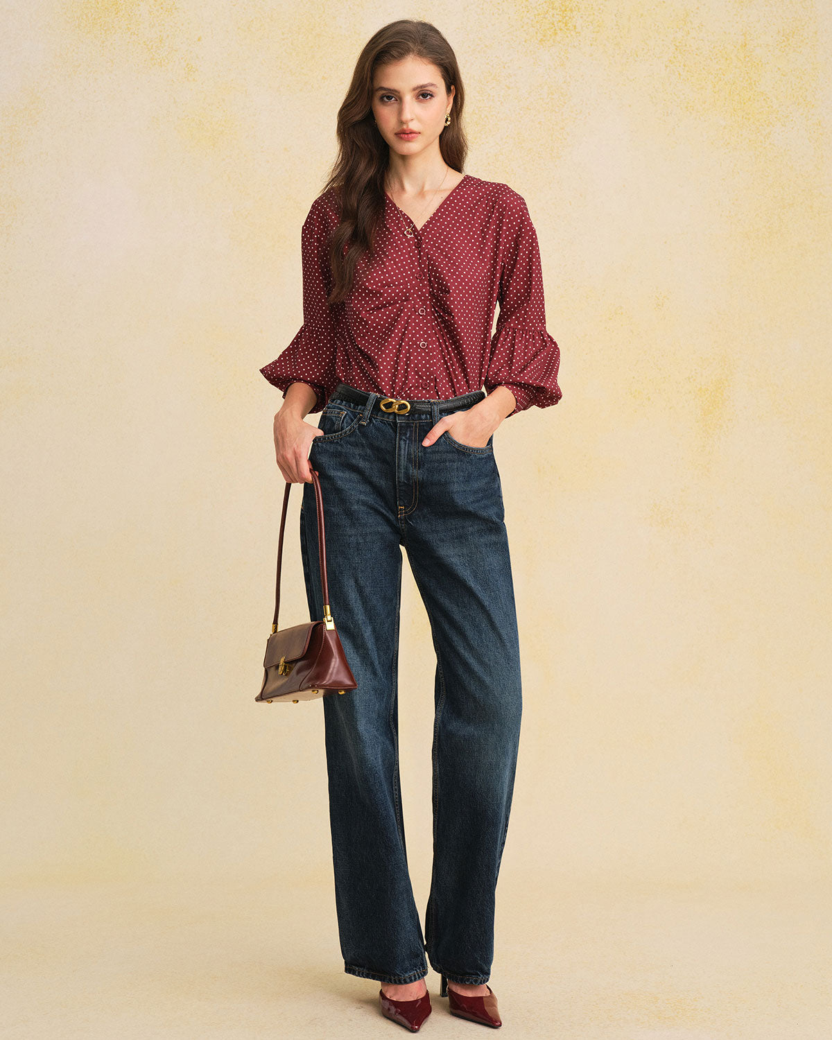 Women's Woven Polyester Shirt Tops - RIHOAS