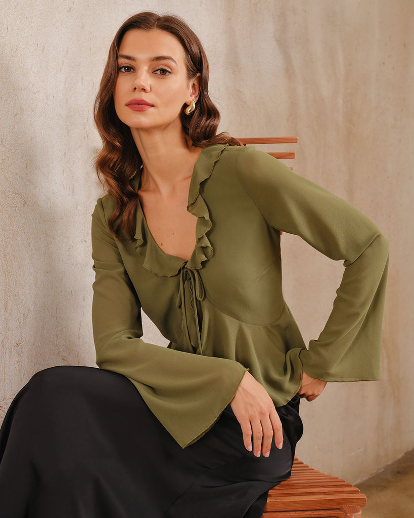 Women's Woven Polyester Shirt Tops - RIHOAS
