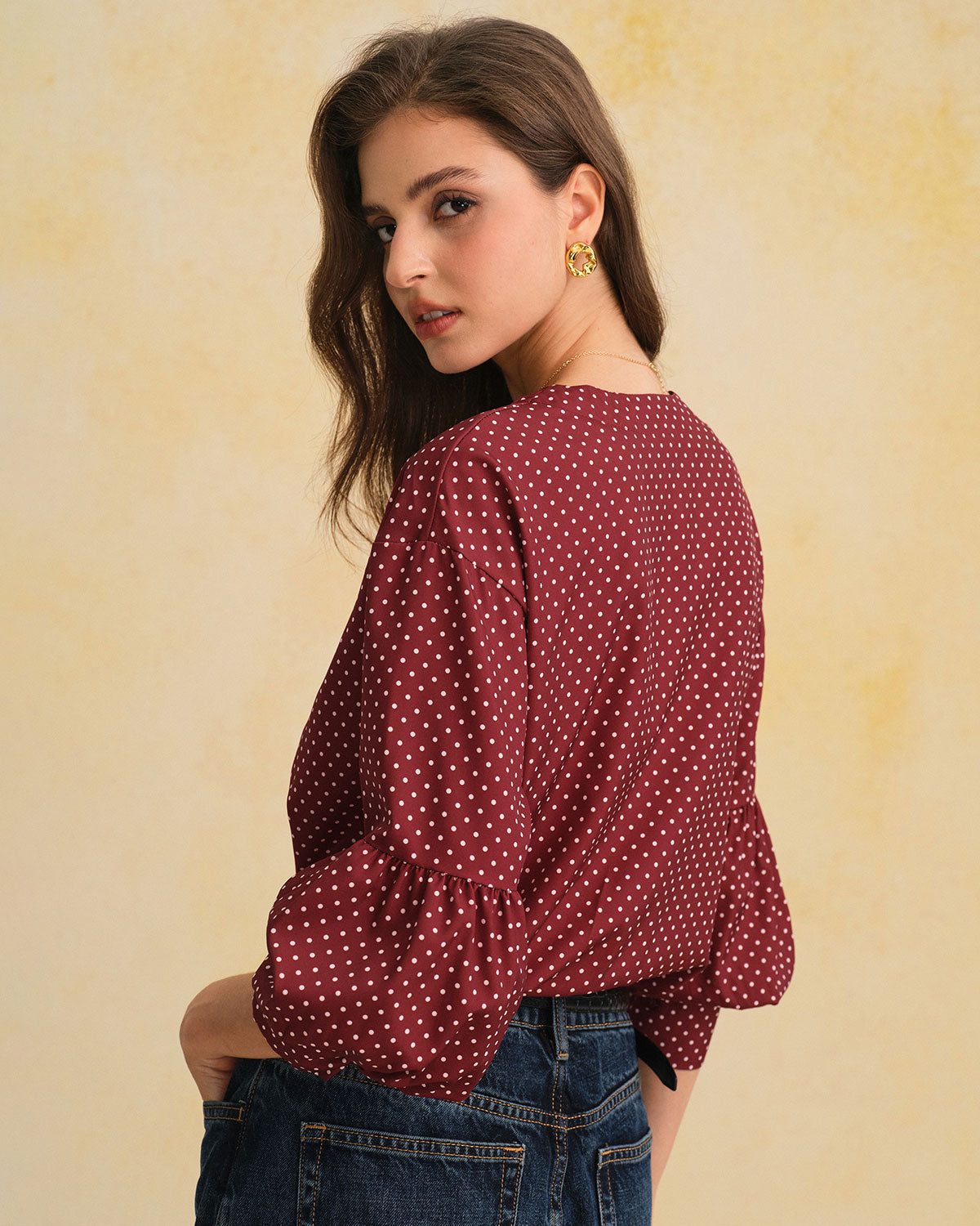 Women's Woven Polyester Shirt Tops - RIHOAS