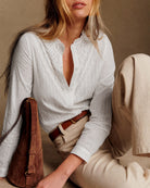 Women's Woven Polyester Shirt White Tops - RIHOAS