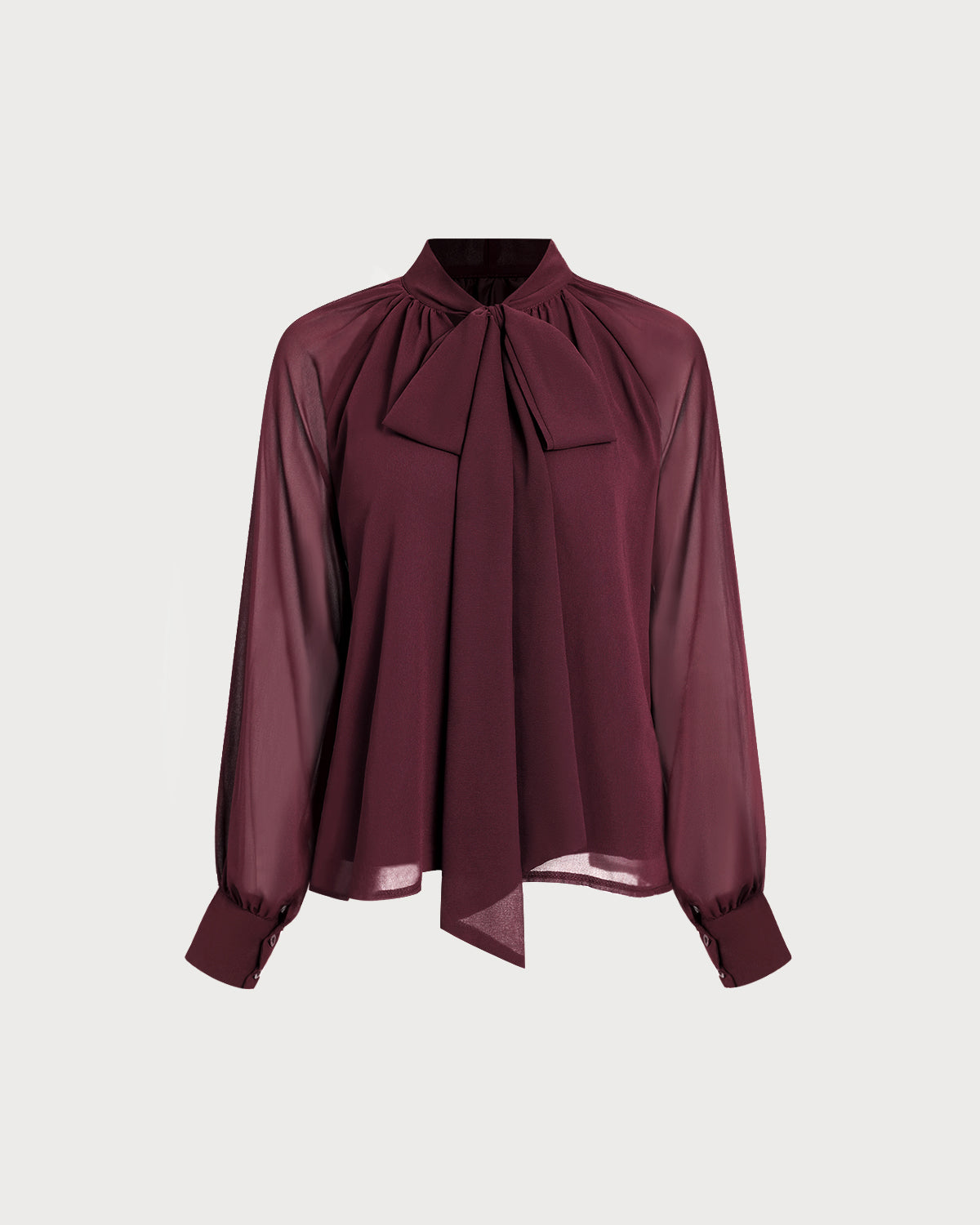 Women's Woven Polyester Shirt Wine Red Tops - RIHOAS