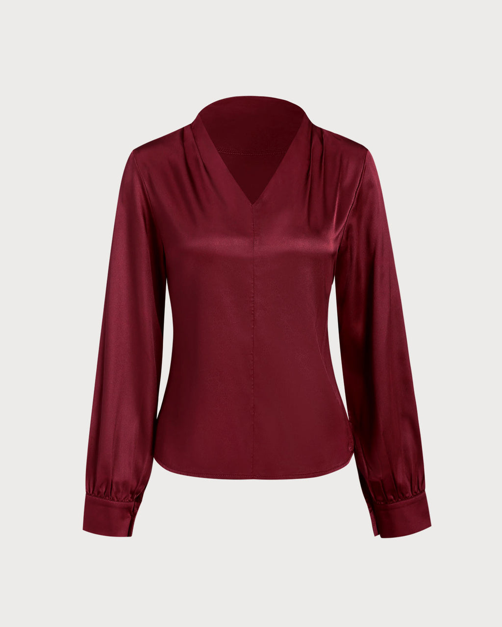 Women's Woven Polyester Shirt Wine Red Tops - RIHOAS