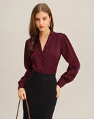 Women's Woven Polyester Shirts Tops - RIHOAS