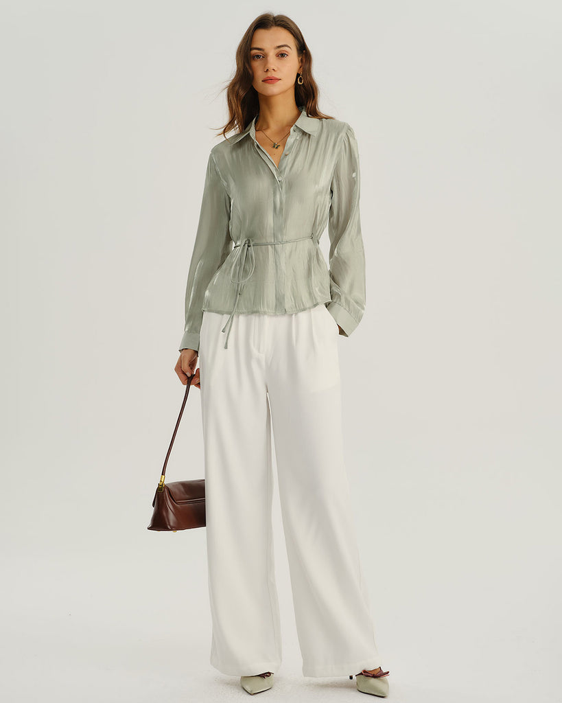 Women's Woven Polyester Shirts Tops - RIHOAS
