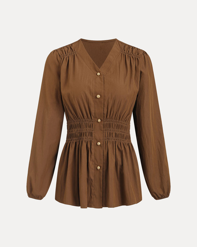 Women's Woven Polyester Shirts Tops - RIHOAS
