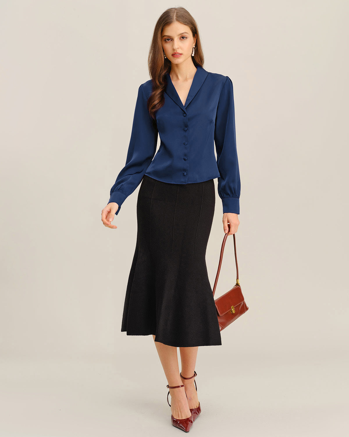 Women's Woven Polyester Shirts Tops - RIHOAS