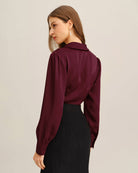 Women's Woven Polyester Shirts Tops - RIHOAS