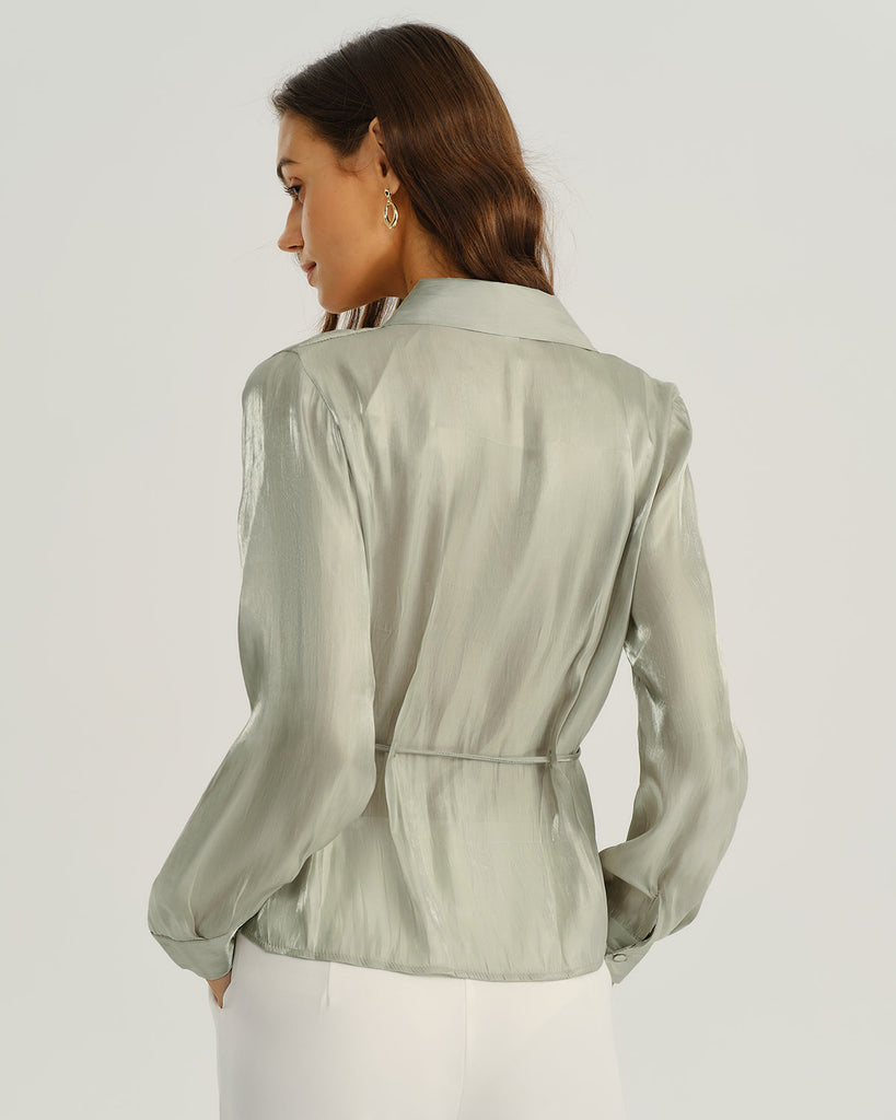 Women's Woven Polyester Shirts Tops - RIHOAS