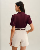 Women's Woven Polyester Shirts Tops - RIHOAS