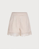 Women's Woven Polyester Shorts Apricot Bottoms - RIHOAS