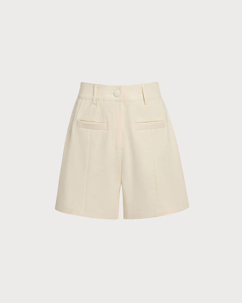 Women's Woven Polyester Shorts Apricot Bottoms - RIHOAS