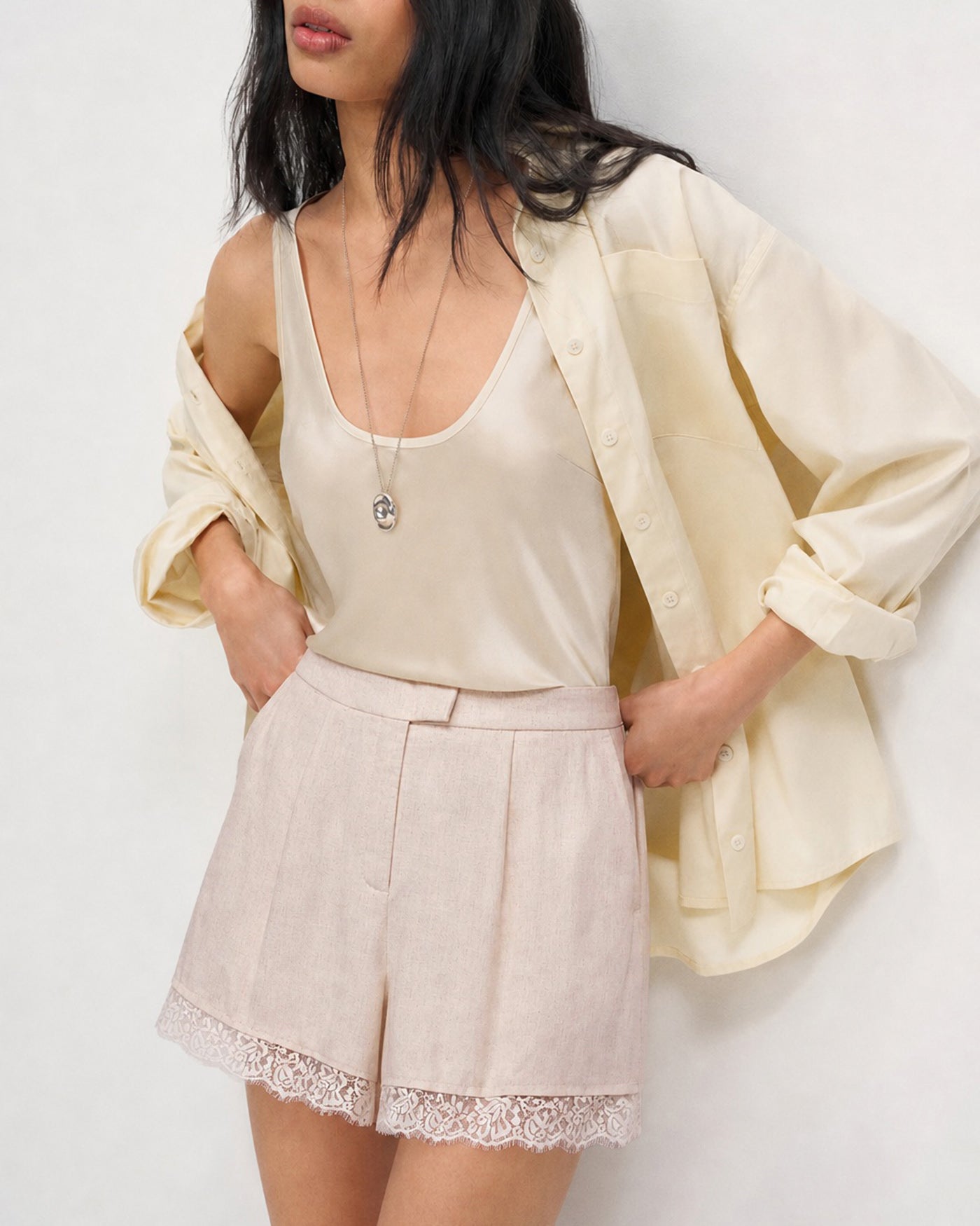 Women's Woven Polyester Shorts Bottoms - RIHOAS