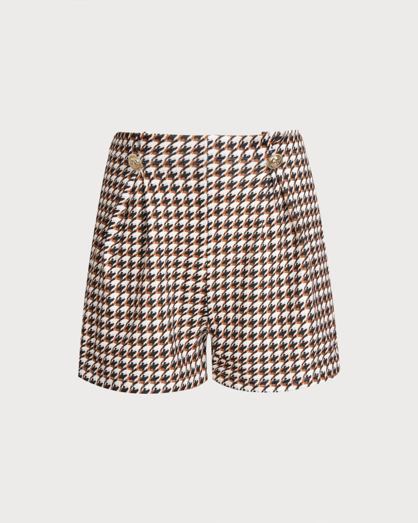 Women's Woven Polyester Shorts Coffee Bottoms - RIHOAS