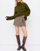 Women's Woven Polyester Skirt-Pants Brown - RIHOAS