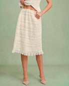 Women's Woven Polyester Skirt Apricot Bottoms - RIHOAS