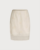 Women's Woven Polyester Skirt Apricot Bottoms - RIHOAS