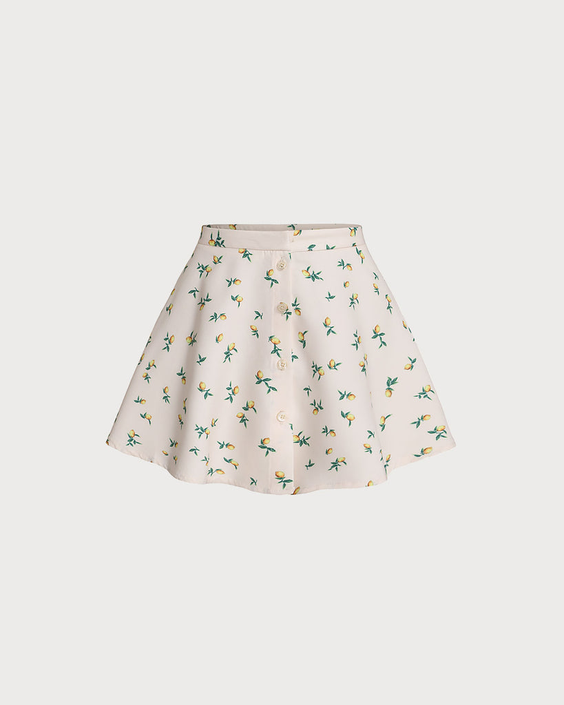 Women's Woven Polyester Skirt Beige Bottoms - RIHOAS