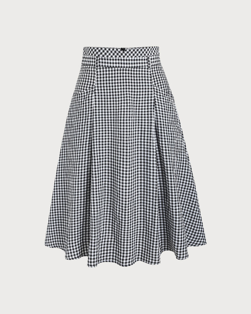 Women's Woven Polyester Skirt Black Bottoms - RIHOAS