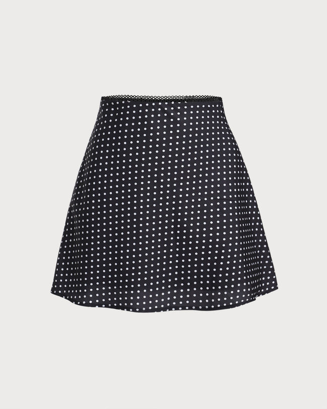 Women's Woven Polyester Skirt Black Bottoms - RIHOAS