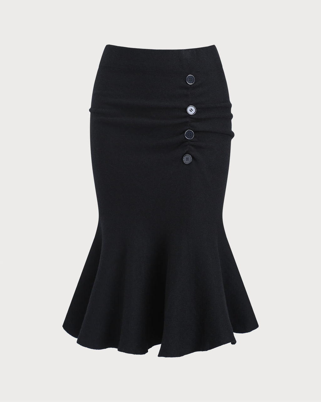 Women's Woven Polyester Skirt Black Bottoms - RIHOAS