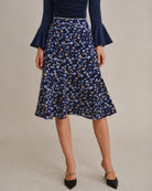 Women's Woven Polyester Skirt Blue - RIHOAS