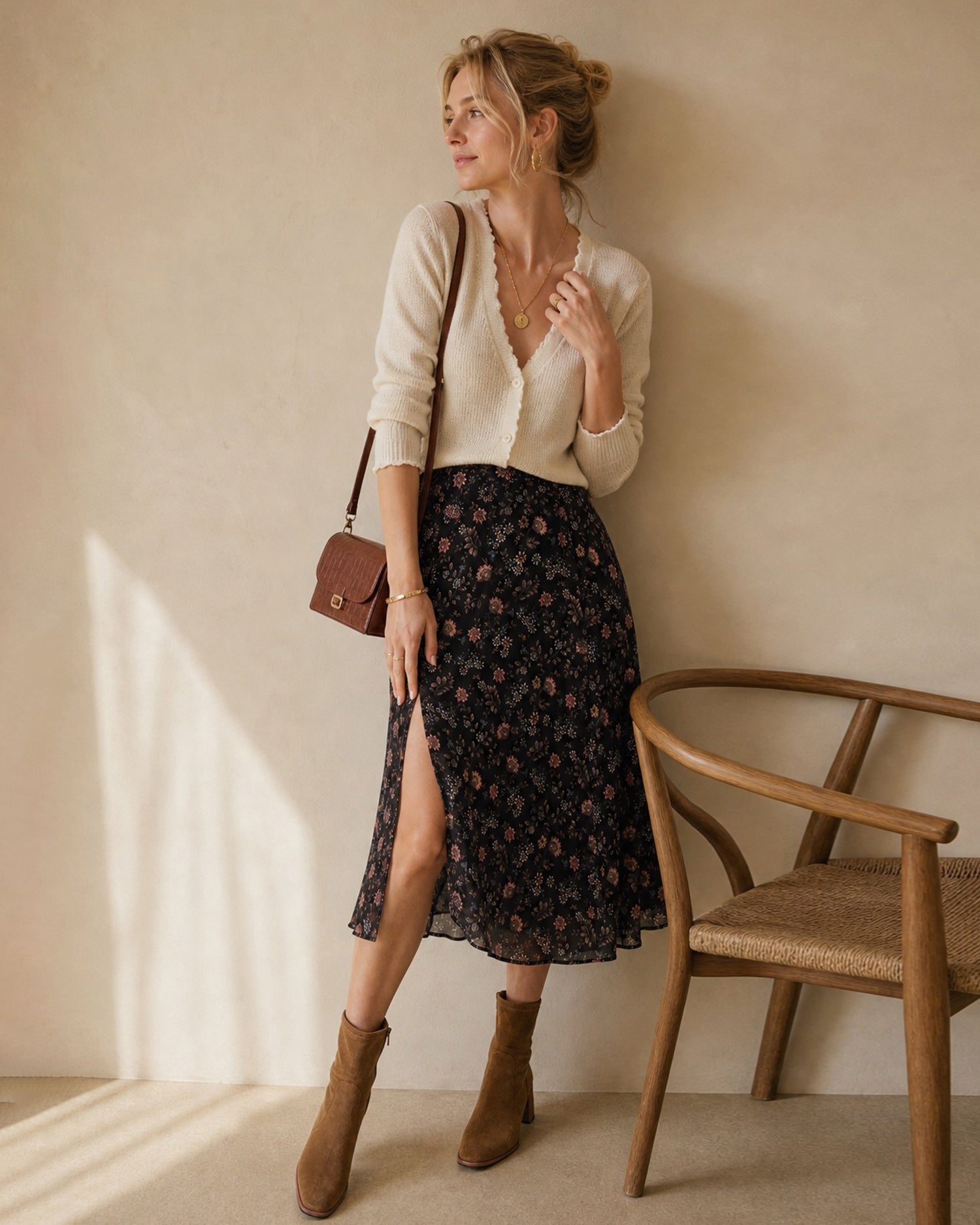 Women's Woven Polyester Skirt - RIHOAS - 02