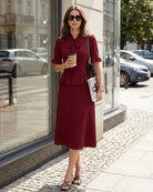 Women's Woven Polyester Skirt Bottoms - RIHOAS