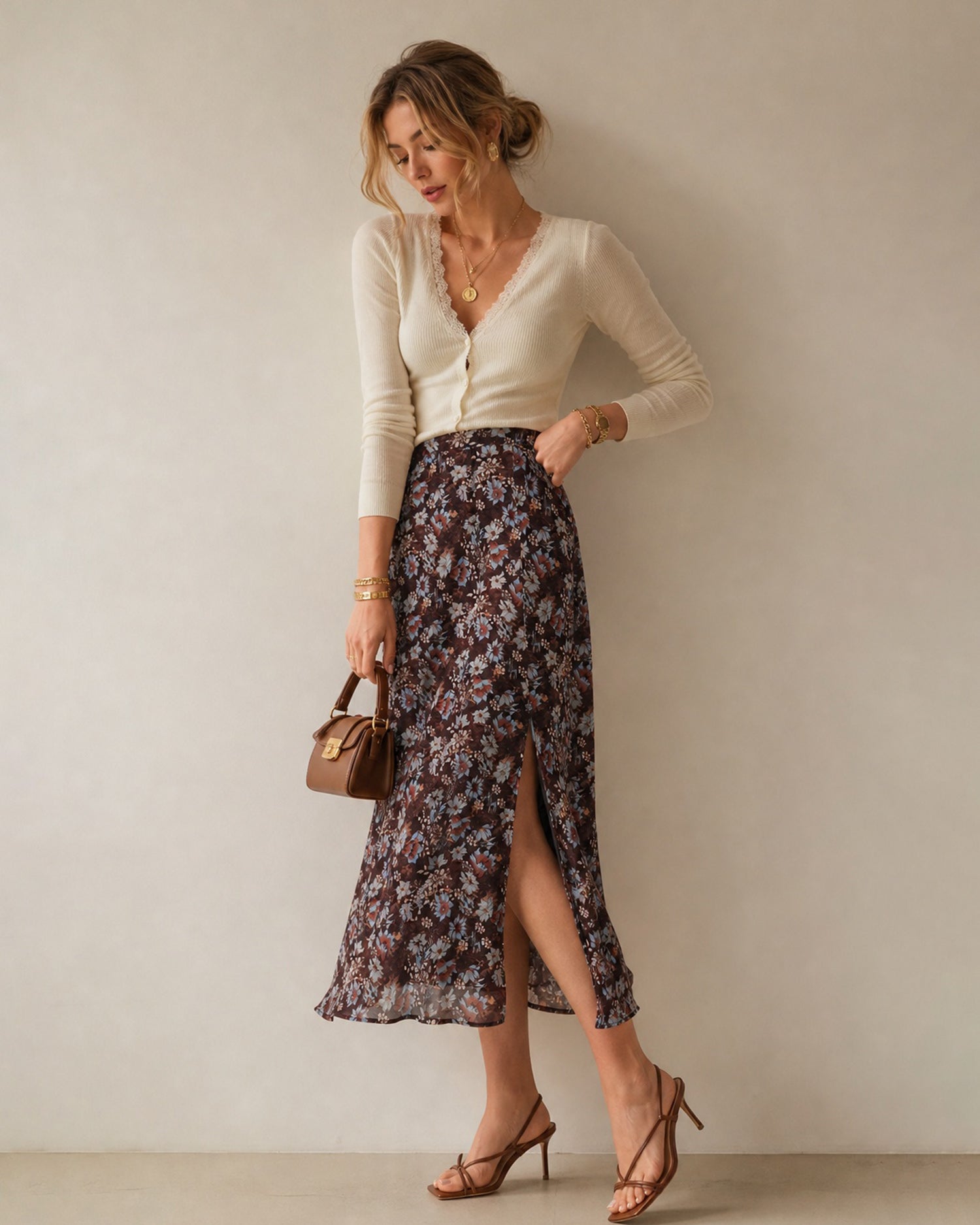 Women's Woven Polyester Skirt - RIHOAS - 02